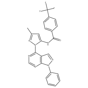 N-(3-methyl-1-{1-phenyl-1H-pyrazolo[3,4-d]pyrimidin-4-yl}-1H-pyrazol-5-yl)-4-(trifluoromethyl)benzamide Structure