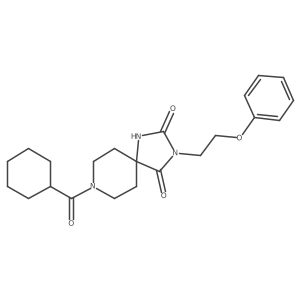 8-(Cyclohexanecarbonyl)-3-(2-phenoxyethyl)-1,3,8-triazaspiro[4.5]decane-2,4-dione结构式