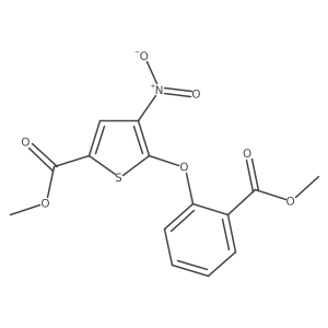 Methyl 5-(2-(methoxycarbonyl)phenoxy)-4-nitrothiophene-2-carboxylate结构式