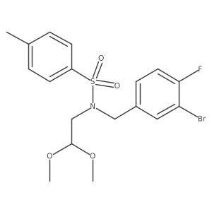 Benzenesulfonamide, N-[(3-bromo-4-fluorophenyl)methyl]-N-(2,2-dimethoxyethyl)-4-methyl-结构式