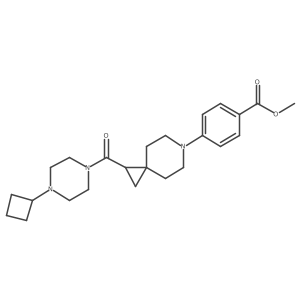 4-[1-(4-Cyclobutyl-piperazine-1-carbonyl)-6-aza-spiro[2.5]oct-6-yl]-benzoic acid methyl ester结构式