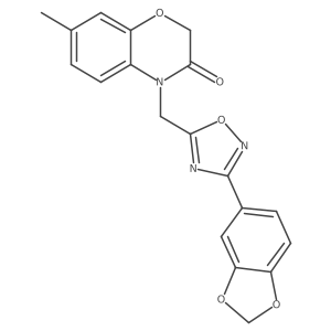 4-((3-(benzo[d][1,3]dioxol-5-yl)-1,2,4-oxadiazol-5-yl)methyl)-7-methyl-2H-benzo[b][1,4]oxazin-3(4H)-one Structure