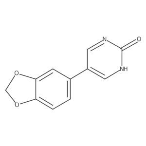 2-Hydroxy-5-(3,4-methylenedioxyphenyl)pyrimidine结构式