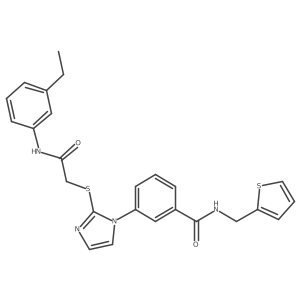 3-(2-((2-((3-ethylphenyl)amino)-2-oxoethyl)thio)-1H-imidazol-1-yl)-N-(thiophen-2-ylmethyl)benzamide结构式