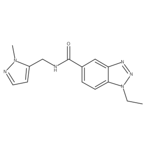 1-ethyl-N-[(1-methyl-1H-pyrazol-5-yl)methyl]-1H-1,2,3-benzotriazole-5-carboxamide Structure