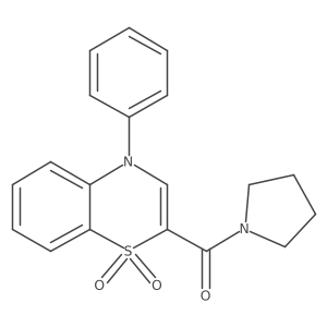 (1,1-dioxido-4-phenyl-4H-benzo[b][1,4]thiazin-2-yl)(pyrrolidin-1-yl)methanone结构式