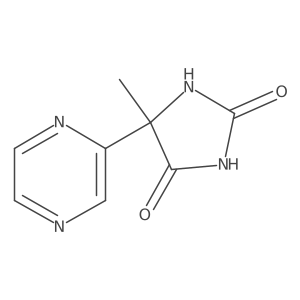 5-Methyl-5-(pyrazin-2-yl)imidazolidine-2,4-dione结构式