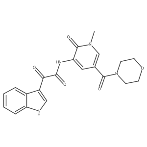 2-(1H-indol-3-yl)-N-(1-methyl-5-(morpholine-4-carbonyl)-2-oxo-1,2-dihydropyridin-3-yl)-2-oxoacetamide Structure