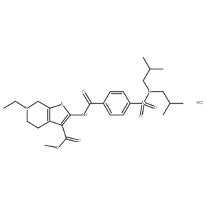 methyl 2-(4-(N,N-diisobutylsulfamoyl)benzamido)-6-ethyl-4,5,6,7-tetrahydrothieno[2,3-c]pyridine-3-carboxylate hydrochloride结构式