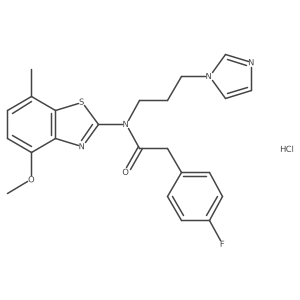 N-(3-(1H-imidazol-1-yl)propyl)-2-(4-fluorophenyl)-N-(4-methoxy-7-methylbenzo[d]thiazol-2-yl)acetamide hydrochloride Structure