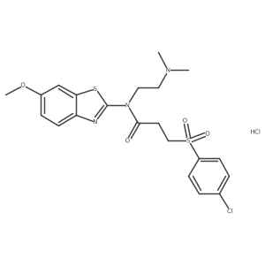 3-((4-chlorophenyl)sulfonyl)-N-(2-(dimethylamino)ethyl)-N-(6-methoxybenzo[d]thiazol-2-yl)propanamide hydrochloride Structure