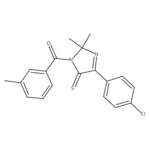(4-(4-chlorophenyl)-2,2-dimethyl-5-thioxo-2,5-dihydro-1H-imidazol-1-yl)(m-tolyl)methanone结构式
