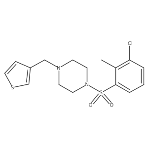 1-((3-Chloro-2-methylphenyl)sulfonyl)-4-(thiophen-3-ylmethyl)piperazine结构式