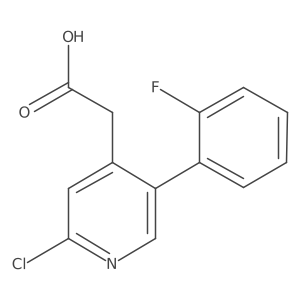 2-Chloro-5-(2-fluorophenyl)-4-pyridineacetic acid结构式