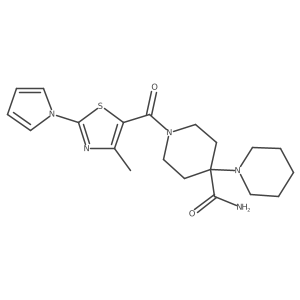 1'-(4-methyl-2-(1H-pyrrol-1-yl)thiazole-5-carbonyl)-[1,4'-bipiperidine]-4'-carboxamide结构式