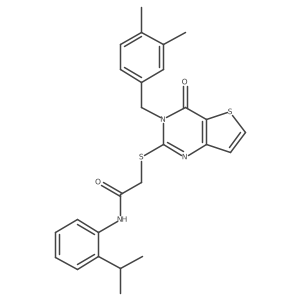 2-{[3-(3,4-dimethylbenzyl)-4-oxo-3,4-dihydrothieno[3,2-d]pyrimidin-2-yl]sulfanyl}-N-[2-(propan-2-yl)phenyl]acetamide结构式