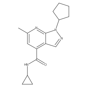 1-cyclopentyl-N-cyclopropyl-6-methyl-1H-pyrazolo[3,4-b]pyridine-4-carboxamide Structure