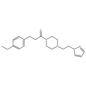 1-(4-(2-(1H-pyrazol-1-yl)ethyl)piperazin-1-yl)-3-(4-methoxyphenyl)propan-1-one Structure