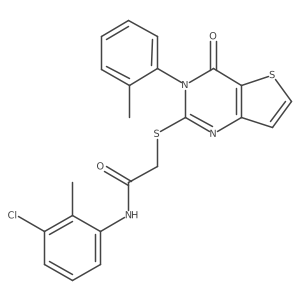 N-(3-chloro-2-methylphenyl)-2-{[3-(2-methylphenyl)-4-oxo-3,4-dihydrothieno[3,2-d]pyrimidin-2-yl]sulfanyl}acetamide结构式