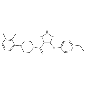 4-[4-(2,3-dimethylphenyl)piperazine-1-carbonyl]-N-(4-ethylphenyl)-1H-1,2,3-triazol-5-amine结构式