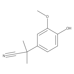 2-(4-Hydroxy-3-methoxyphenyl)-2-methylpropanenitrile结构式