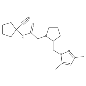 N-(1-cyanocyclopentyl)-2-{2-[(3,5-dimethyl-1H-pyrazol-1-yl)methyl]pyrrolidin-1-yl}acetamide结构式