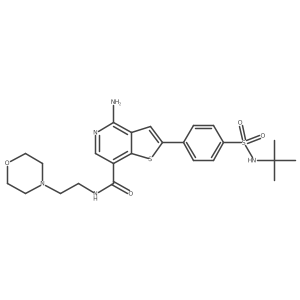 4-Amino-2-(4-(N-(tert-butyl)sulfamoyl)phenyl)-N-(2-morpholinoethyl)thieno[3,2-c]pyridine-7-carboxamide Structure