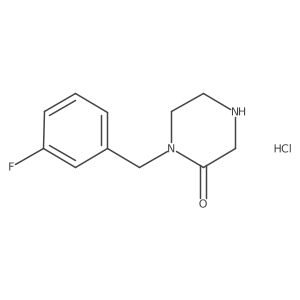 1-[(3-Fluorophenyl)methyl]piperazin-2-one hydrochloride结构式