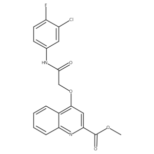 Methyl 4-{[(3-chloro-4-fluorophenyl)carbamoyl]methoxy}quinoline-2-carboxylate Structure