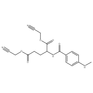 L-Glutamic acid, N-[4-(methylamino)benzoyl]-, 1,5-bis(cyanomethyl) ester结构式