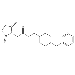 2-(2,5-dioxopyrrolidin-1-yl)-N-((1-nicotinoylpiperidin-4-yl)methyl)acetamide结构式