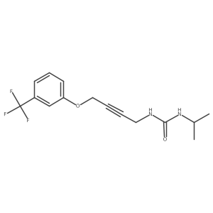 1-Isopropyl-3-(4-(3-(trifluoromethyl)phenoxy)but-2-yn-1-yl)urea结构式