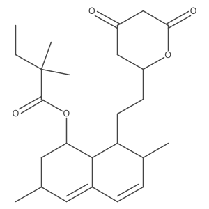 (1S,3R,7S,8S,8aR)-1,2,3,7,8,8a-Hexahydro-3,7-dimethyl-8-[2-[(2R)-tetrahydro-4,6-dioxo-2H-pyran-2-yl]ethyl]-1-naphthalenyl 2,2-Dimethylbutanoate Structure