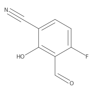 4-Fluoro-3-formyl-2-hydroxybenzonitrile结构式