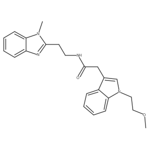 2-[1-(2-methoxyethyl)-1H-indol-3-yl]-N-[2-(1-methyl-1H-benzimidazol-2-yl)ethyl]acetamide结构式