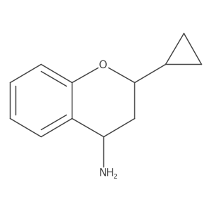 2-cyclopropyl-3,4-dihydro-2H-1-benzopyran-4-amine结构式
