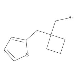 2-([1-(Bromomethyl)cyclobutyl]methyl)thiophene Structure