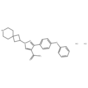 1-(7-Azaspiro[3.5]nonan-2-yl)-3-(4-phenoxyphenyl)pyrazole-4-carboxamide;dihydrochloride结构式