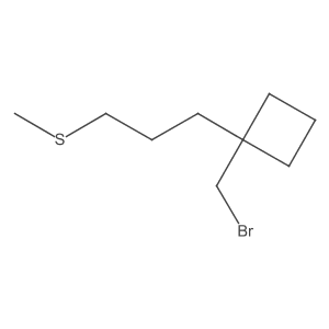 1-(Bromomethyl)-1-[3-(methylsulfanyl)propyl]cyclobutane Structure