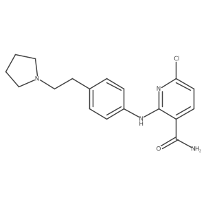 6-Chloro-2-[[4-[2-(1-pyrrolidinyl)ethyl]phenyl]amino]-3-pyridinecarboxamide Structure