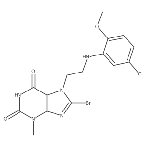 8-Bromo-7-[2-(5-chloro-2-methoxyanilino)ethyl]-3-methyl-4,5-dihydropurine-2,6-dione结构式