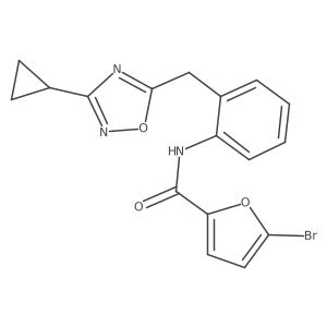 5-bromo-N-(2-((3-cyclopropyl-1,2,4-oxadiazol-5-yl)methyl)phenyl)furan-2-carboxamide Structure