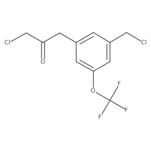 1-Chloro-3-(3-(chloromethyl)-5-(trifluoromethoxy)phenyl)propan-2-one结构式