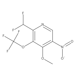 2-(Difluoromethyl)-4-methoxy-5-nitro-3-(trifluoromethoxy)pyridine Structure