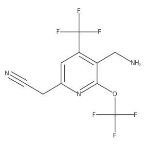 2-Pyridineacetonitrile, 5-(aminomethyl)-6-(trifluoromethoxy)-4-(trifluoromethyl)-结构式