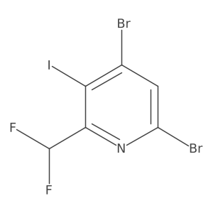 4,6-Dibromo-2-(difluoromethyl)-3-iodopyridine结构式