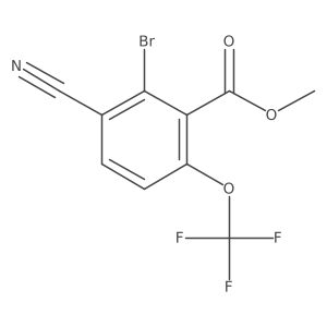 Benzoic acid, 2-bromo-3-cyano-6-(trifluoromethoxy)-, methyl ester Structure