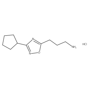 3-(3-Cyclopentyl-1,2,4-oxadiazol-5-YL)propan-1-amine hydrochloride Structure