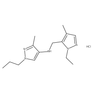 N-[(2-ethyl-4-methylpyrazol-3-yl)methyl]-3-methyl-1-propylpyrazol-4-amine;hydrochloride Structure