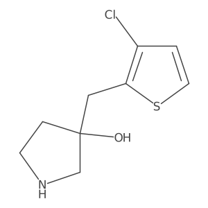 3-[(3-Chlorothiophen-2-yl)methyl]pyrrolidin-3-ol结构式